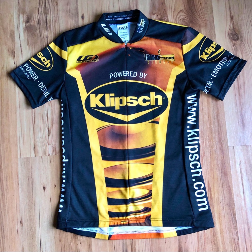 LOUIS GARNEAU Klipsch Cycling Jersey Bike Shirt 1/2 Zip Pockets Medium Women’s